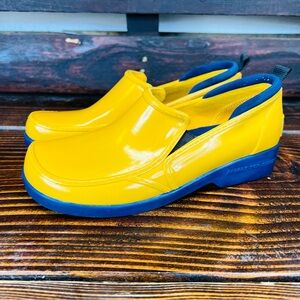 Sperry Top Siders Yellow Rubber Slip On Rain Shoes